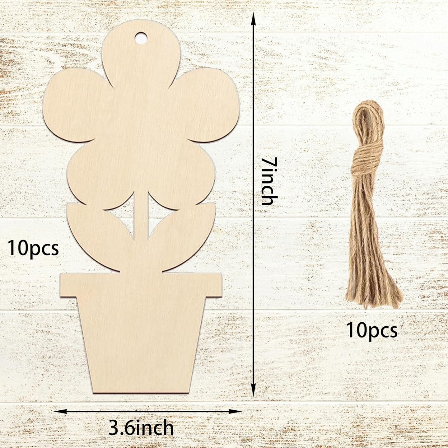 &#x22; Wood Flowers Crafts DIY Blank Unfinished Wooden Flowers Ornaments Crafts Coloring Wood Flowers for Crafts Wooden Arts Crafts for Home Art Painting Projects Hanging Decor(10PCS)