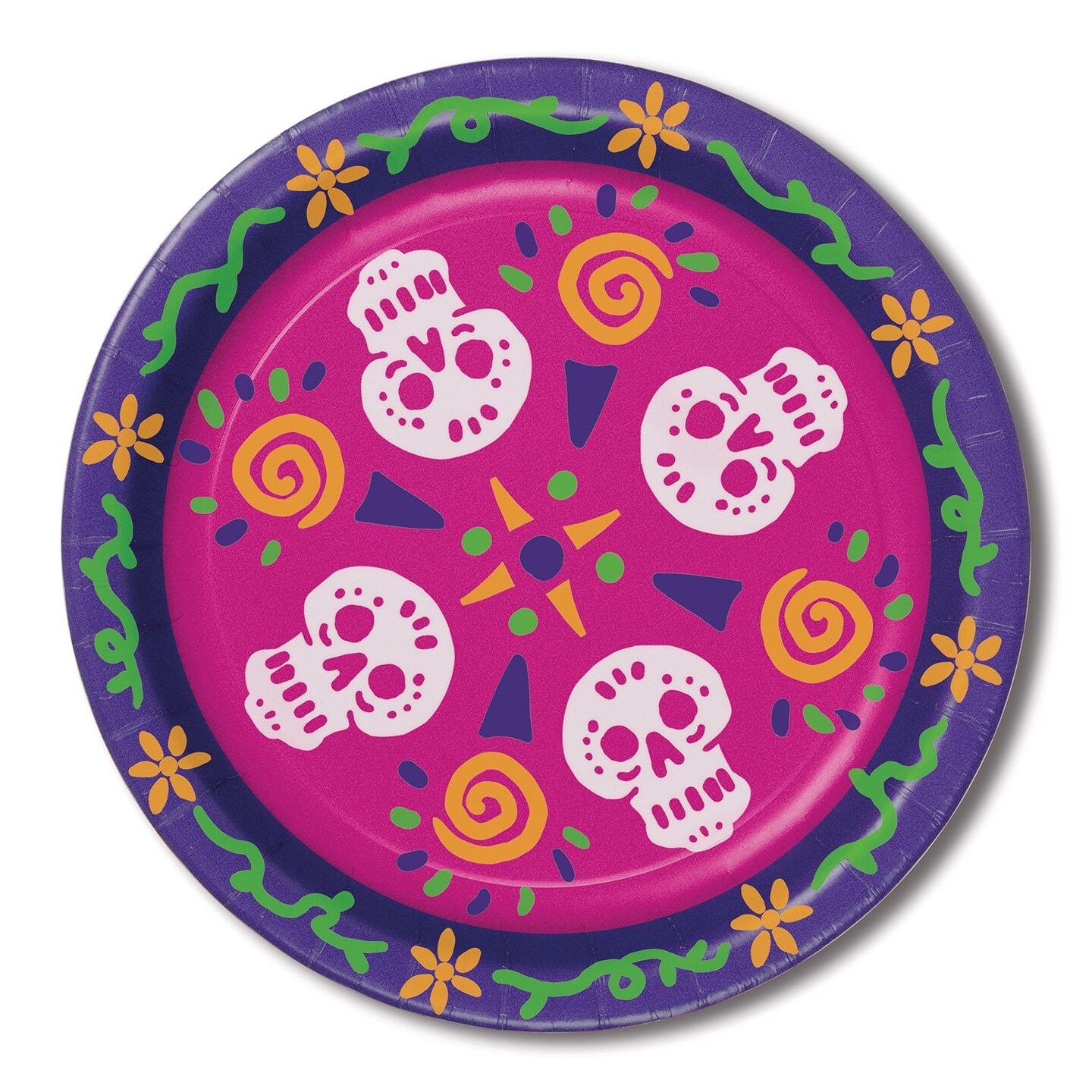 Day of the Dead Plates: Vibrant Set of 12 with Intricate Artwork
