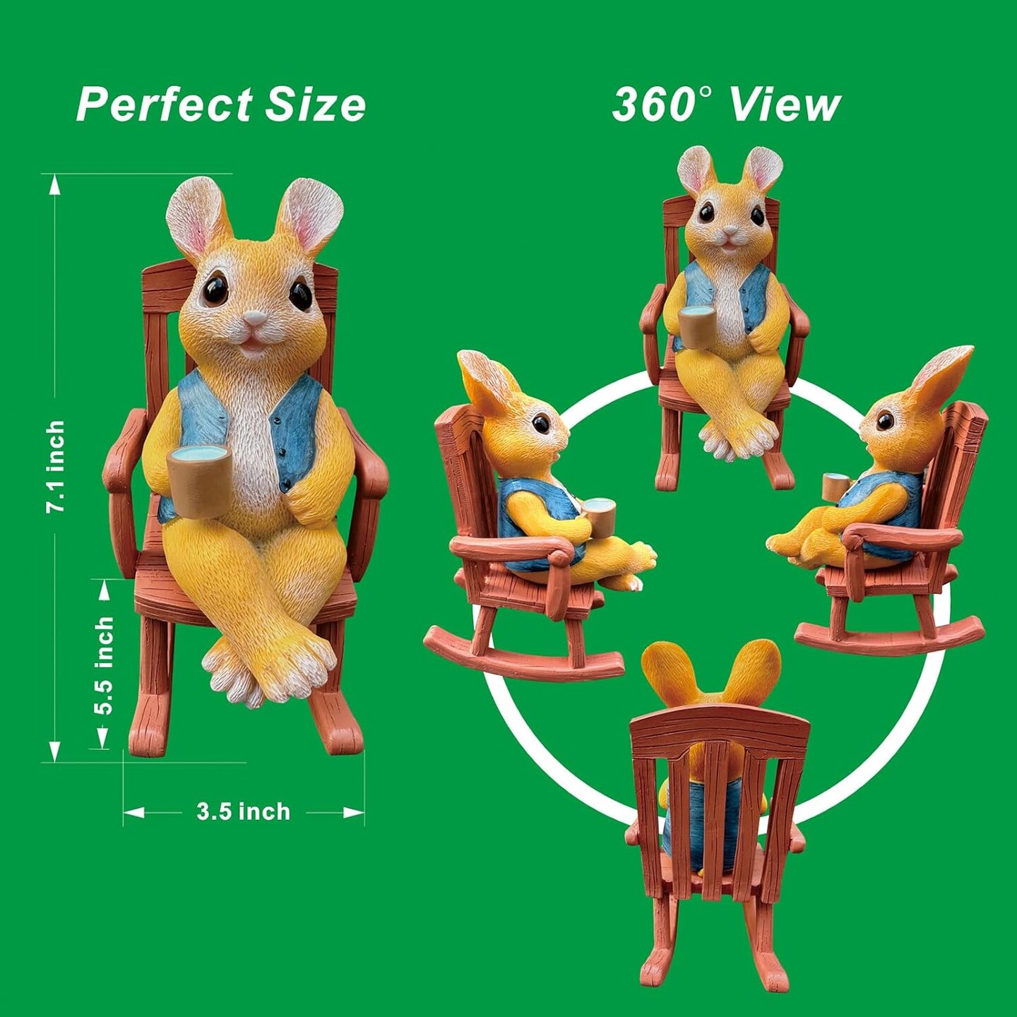 Bunny Outdoor Yard Garden Stuates, Outdoor Statues Home Garden Sculpture, Easter Ornament Sculpture,Yard Figurine for Art Lawn Patio Ornament