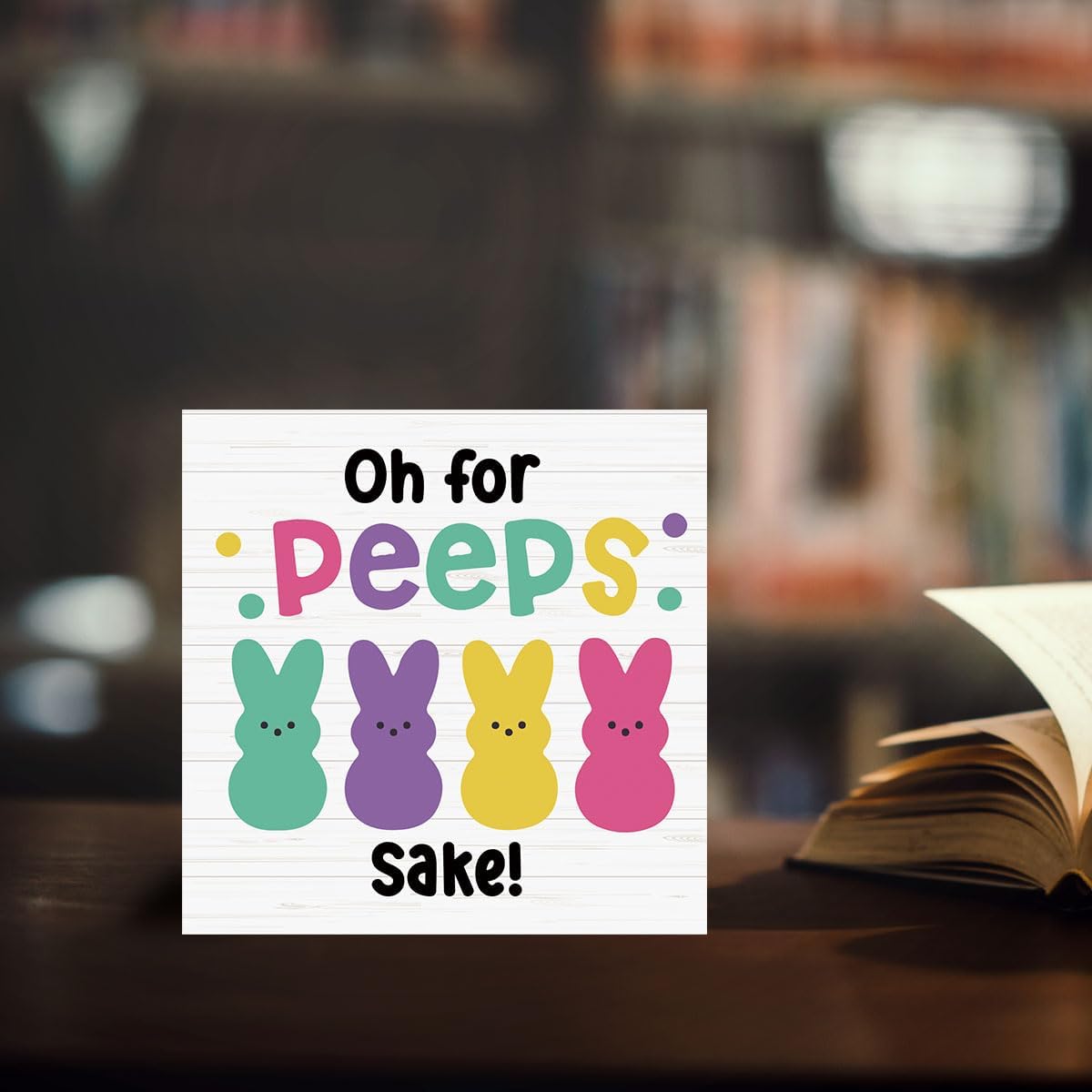 Funny Easter Bunny Decor Desk Decor Wooden Box Sign Easter Decorations Easter Gift Wood Block Plaque Box Sign