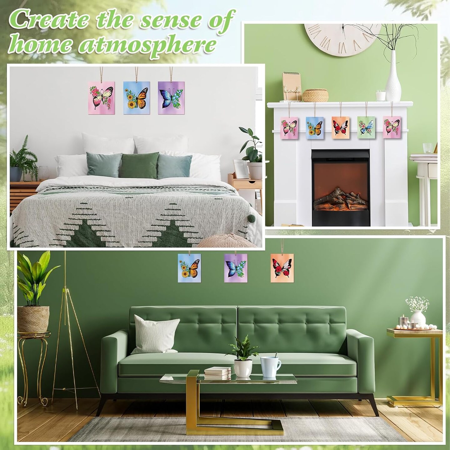 10 Pieces Large Spring Butterfly Unfinished Wood Crafts to Paint for Adults and Kids, Bulk Predrilled Wooden Ornaments for Painting, Butterflies Paintable Wood Slices Craft Supplies with Ropes 5.87 x 4.8 x 0.12 inches