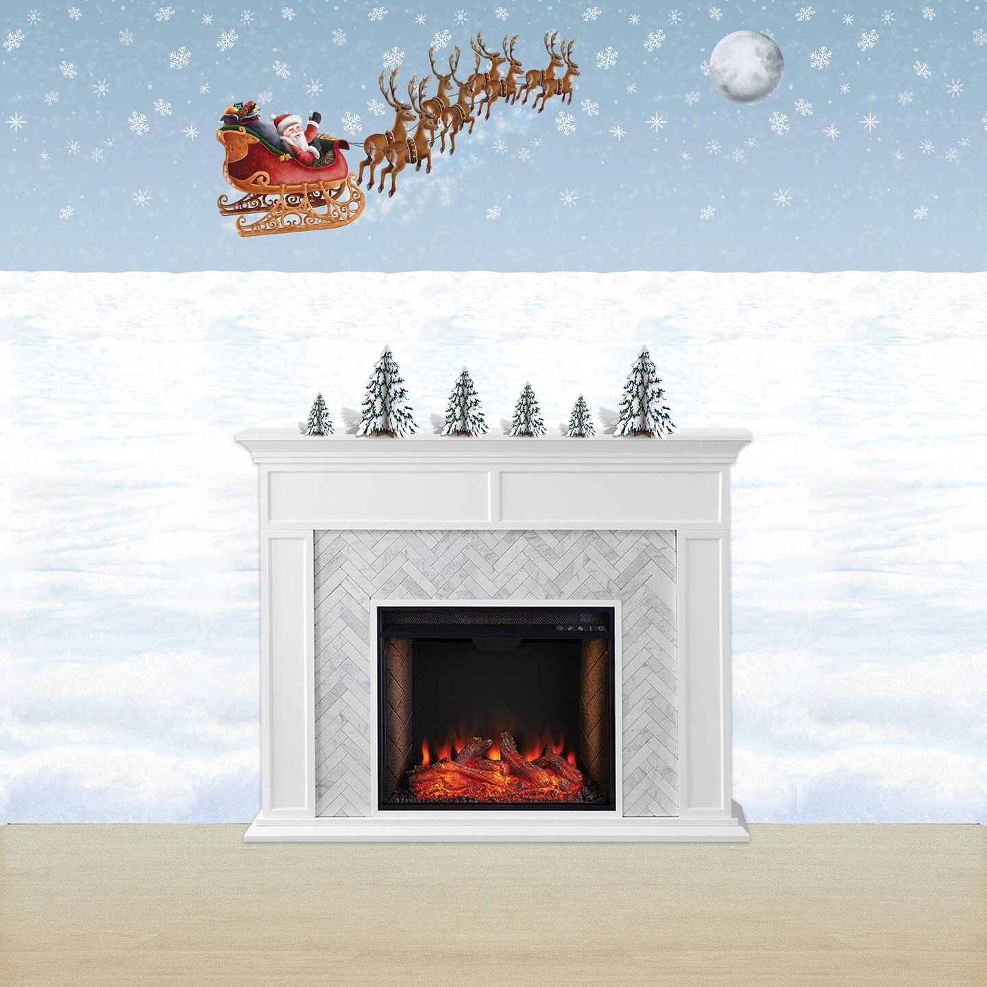 6 Pack Beistle Christmas Snowscape Backdrop