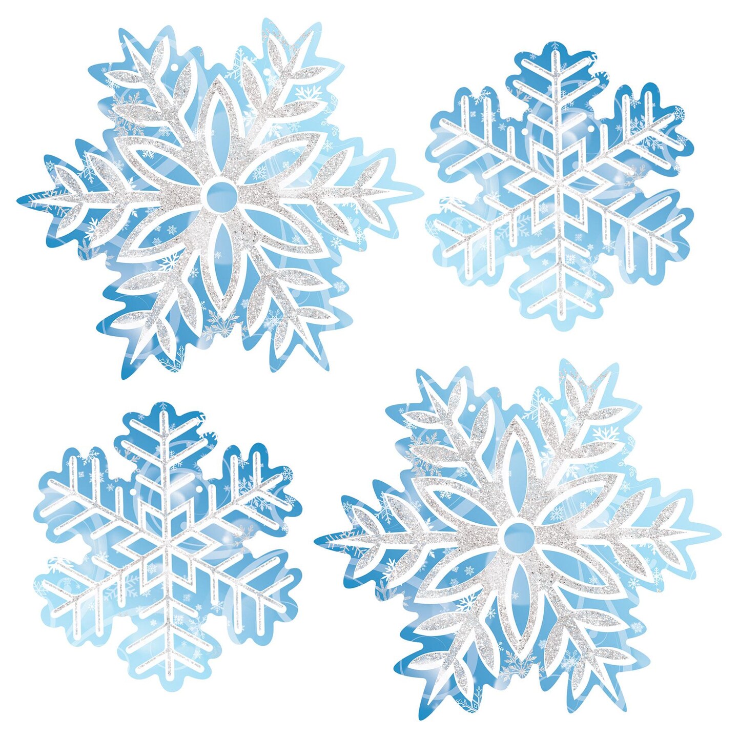 4 Pack Beistle Winter Wonderland Hanging Snowflakes