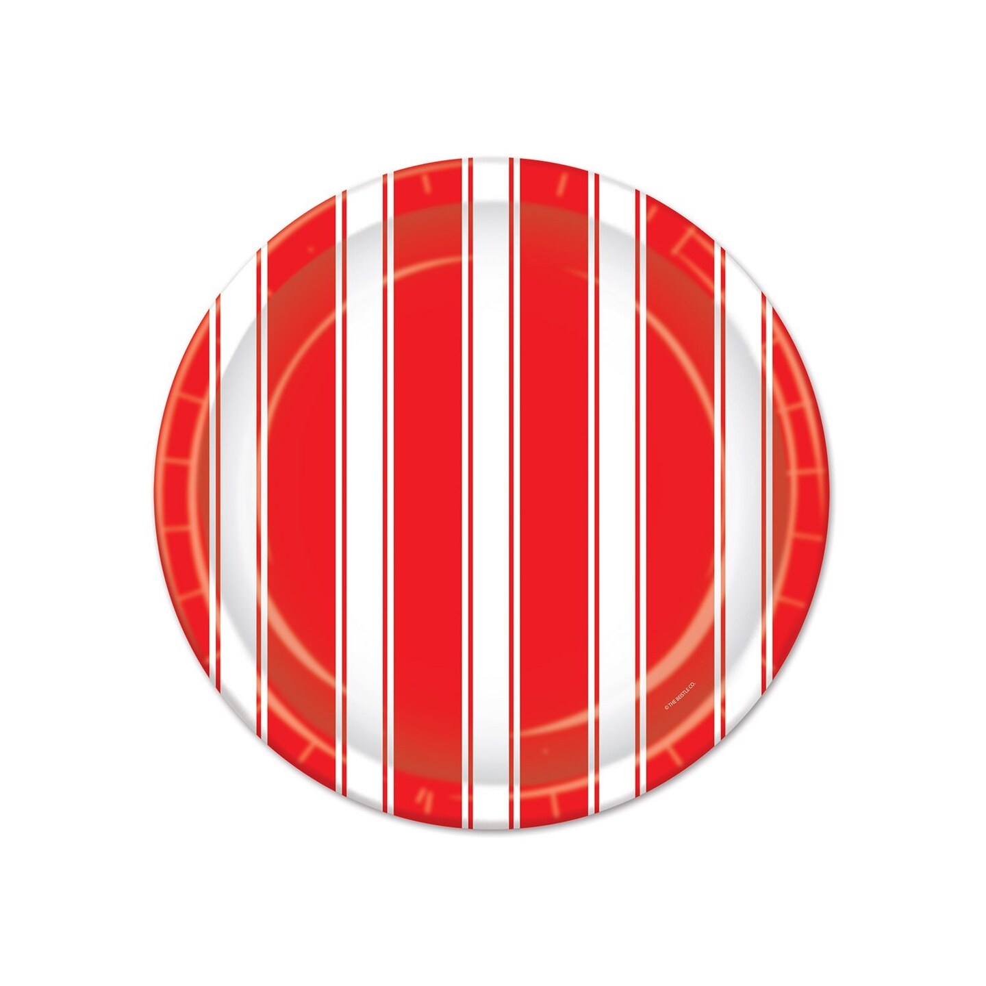 Vibrant Red &#x26; White Stripes Plates - Pack of 12 for Parties &#x26; Gatherings