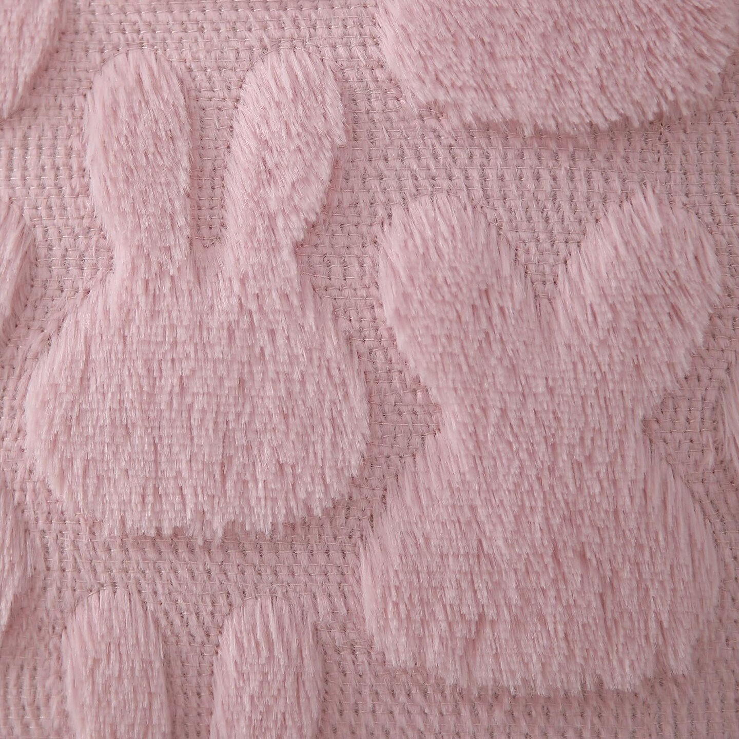 Easter Pillow Covers 18x18 inch Set of 2 Easter Decoration Pink Rabbit Soft Plush Faux Fur Jacquard Throw Pillows