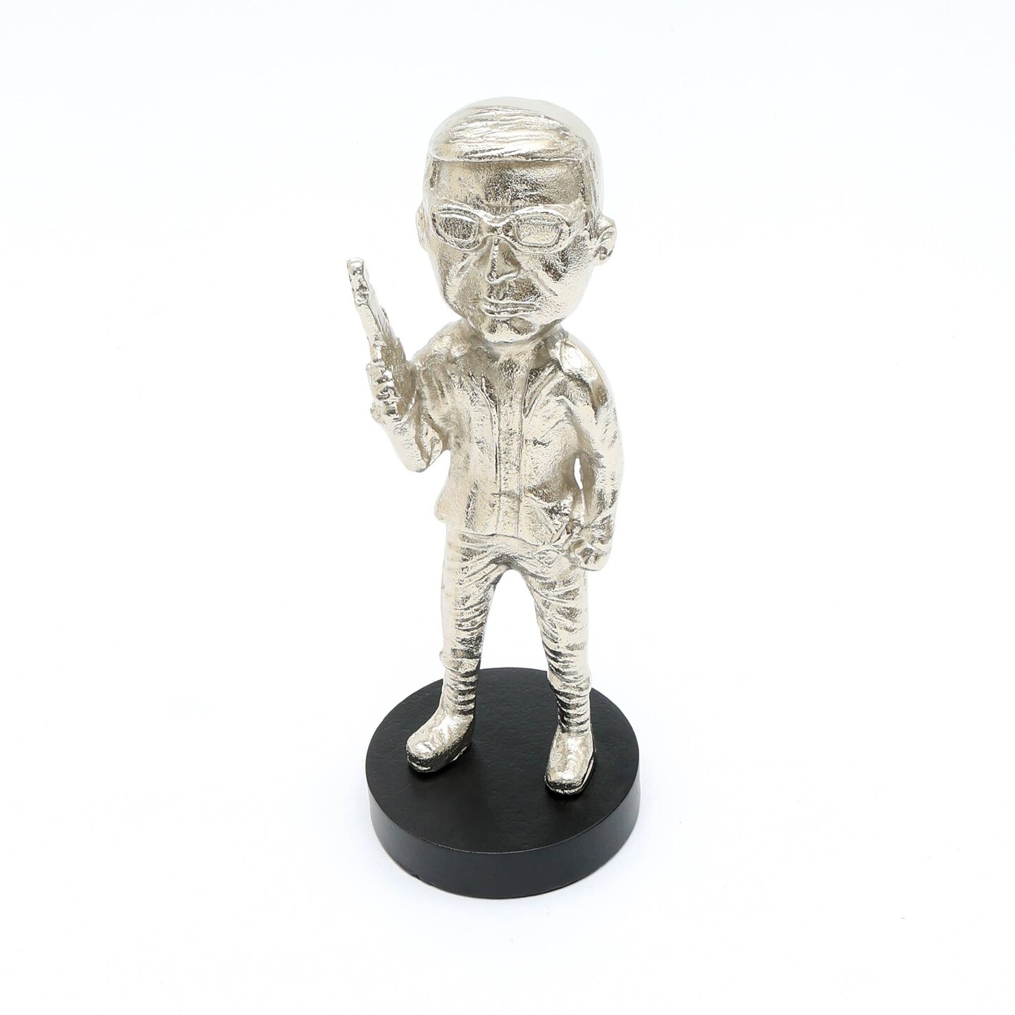 Decorative Aluminum Sculpture on Base - 5&#x22;x5&#x22;x13&#x22;