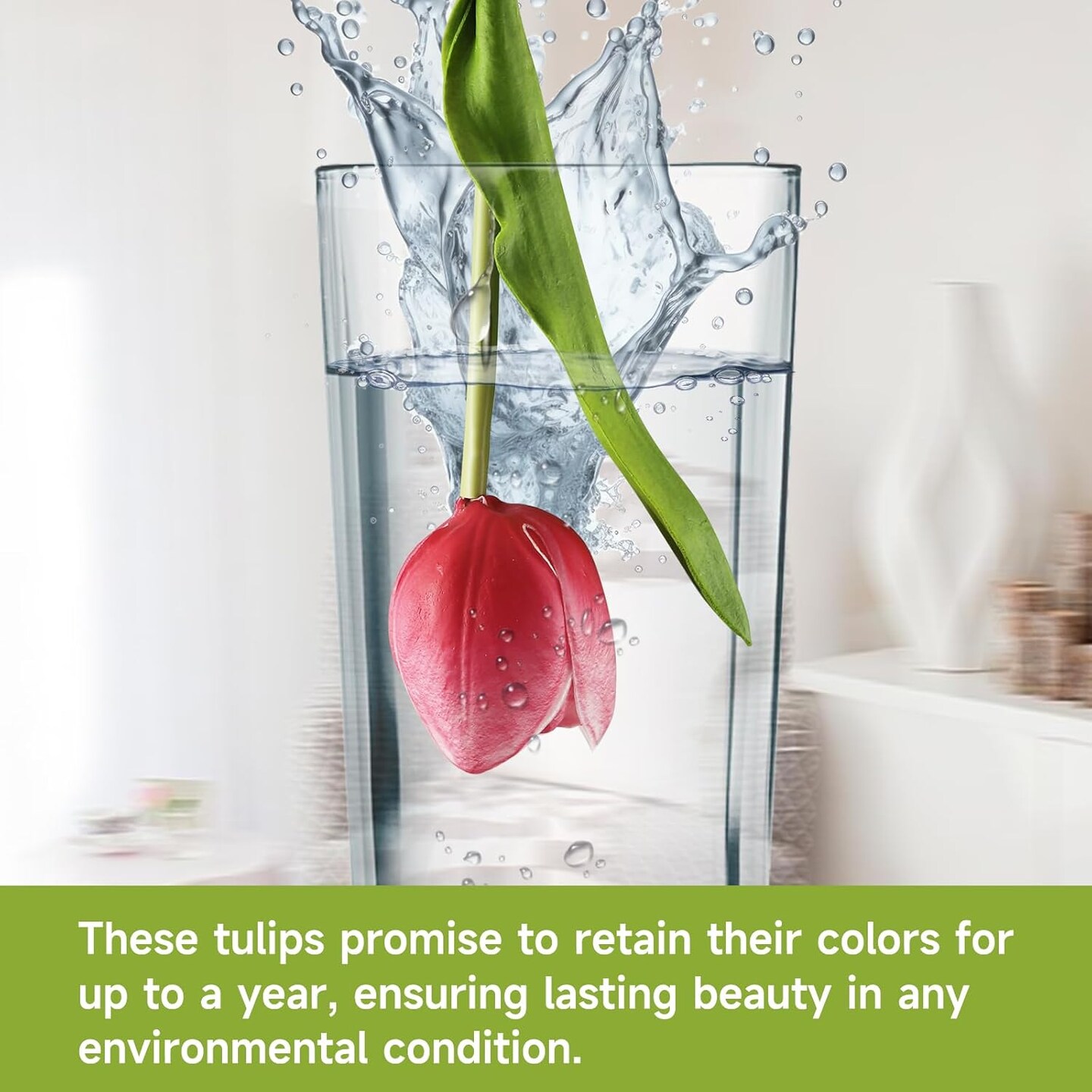Artificial Tulip in Bulk for Home Kitchen Wedding Bridal Bouquet,Fake Flowers for Mother's Day