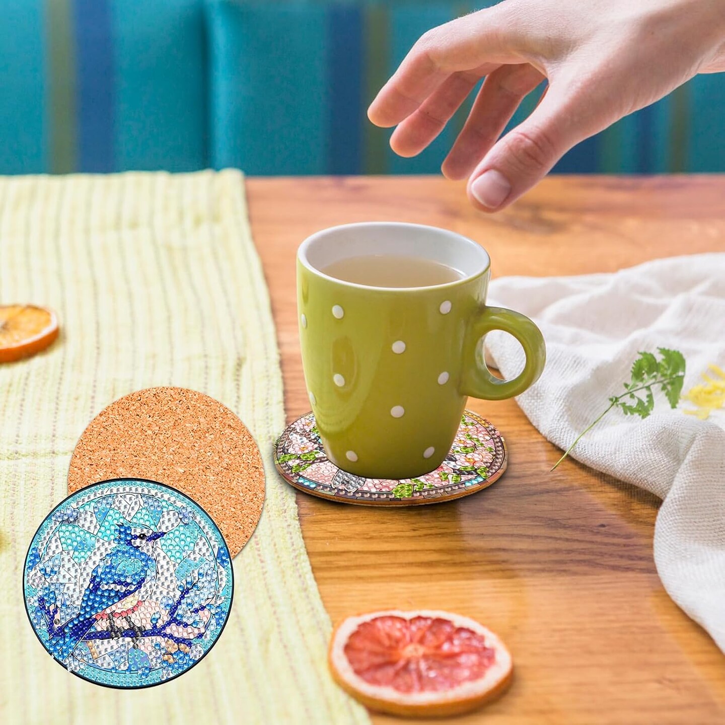 8pcs Hummingbird Diamond Painting Coasters Kit – DIY Diamond Art Coasters with Holder, Beginner-Friendly for Adults