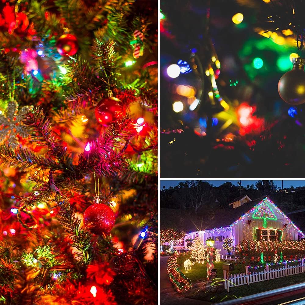 Battery Operated String Lights 50 LED String Lights Mini Lights with Auto-Timer and 8 Lighting Modes for Christmas Wreath Party Wedding Garden Home Decoration, Multicolor