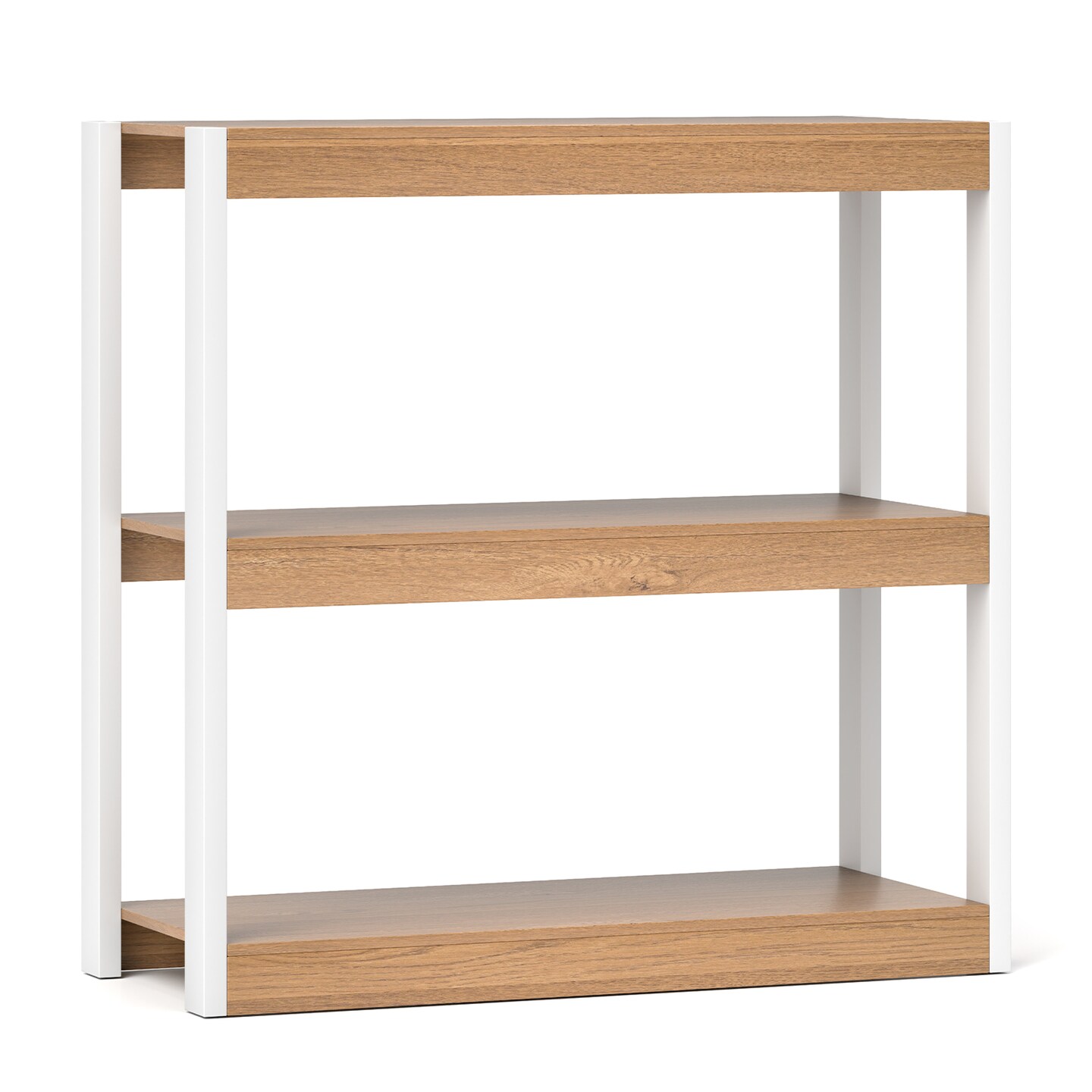 3 Tier Bookshelf Wooden Bookcase with Dual Anti-Tipping Kits Perfect for Any Room