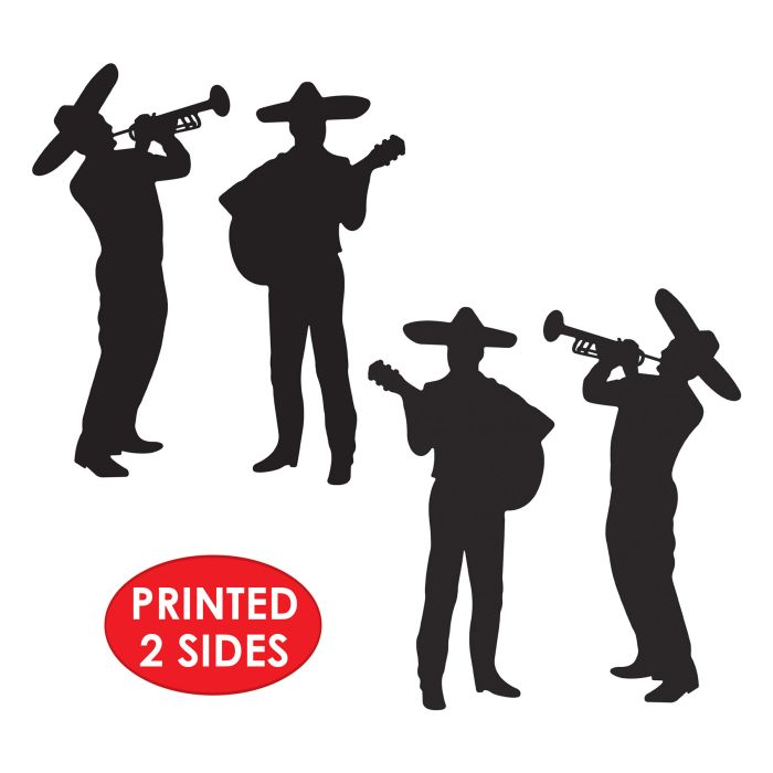 24 Pack Beistle Mariachi Band Silhouette Decorations