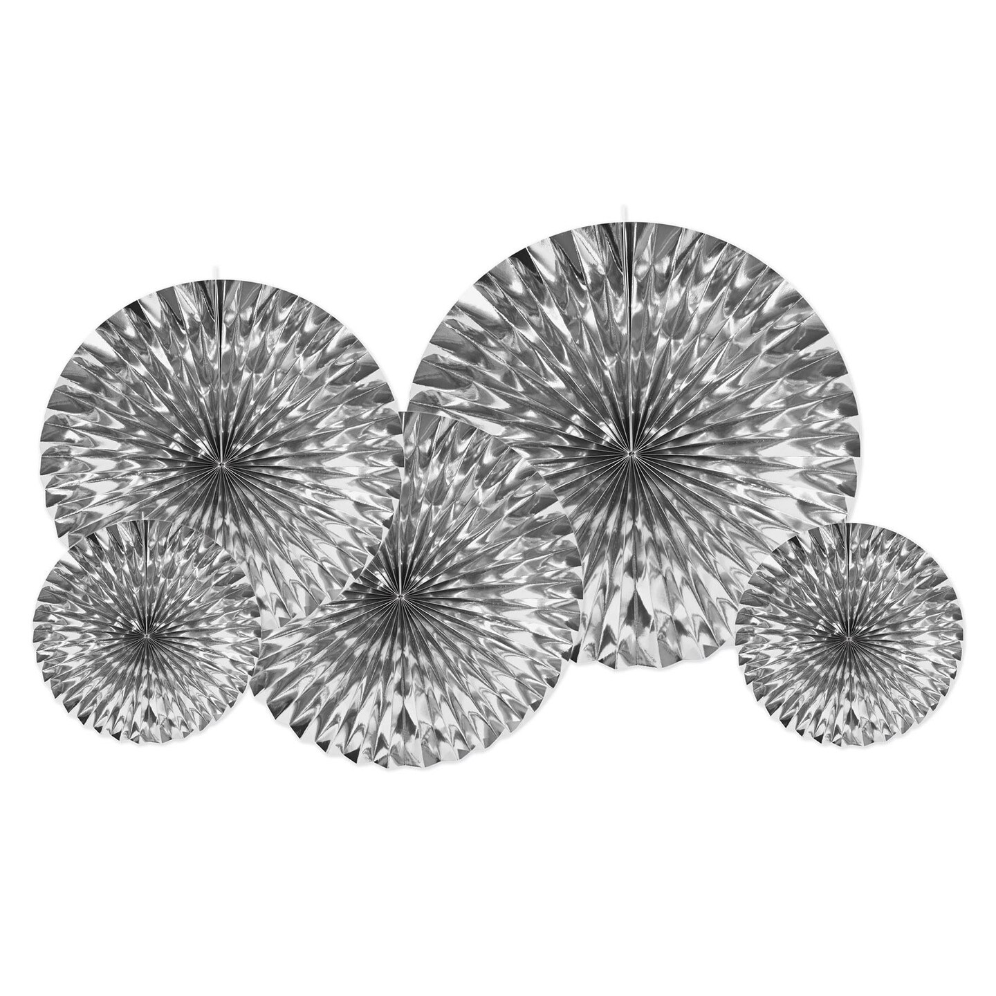 30 Pack Beistle Metallic Party Fans - Silver