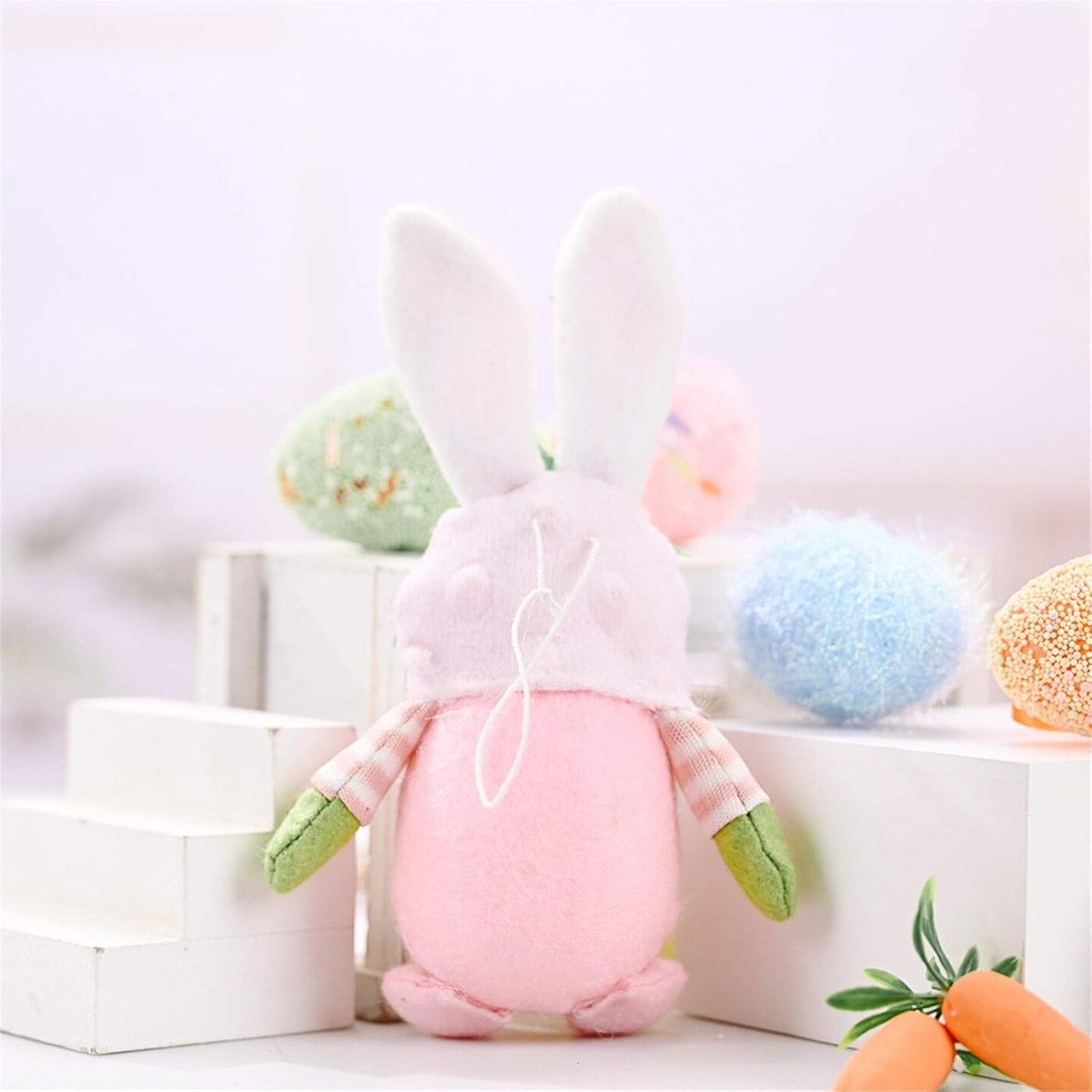 Easter Gnomes Decorations,4 Pack Handmade Plush Easter Bunny Tomte Swedish Scandinavian Figurine Elf Stuffed Doll Rabbit Gifts Cute Easter Faceless Dwarf Bunny Household Ornaments, Home Decor