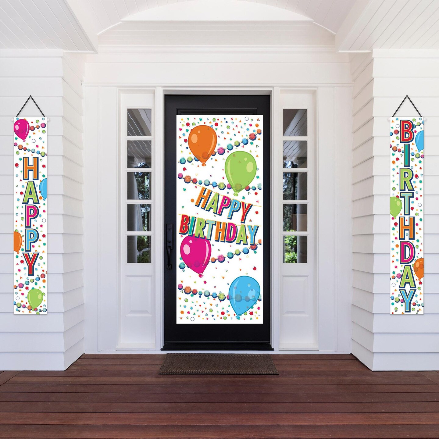 12 Pack Bulk Happy Birthday Party Fabric Door Panel Set- Multicolor