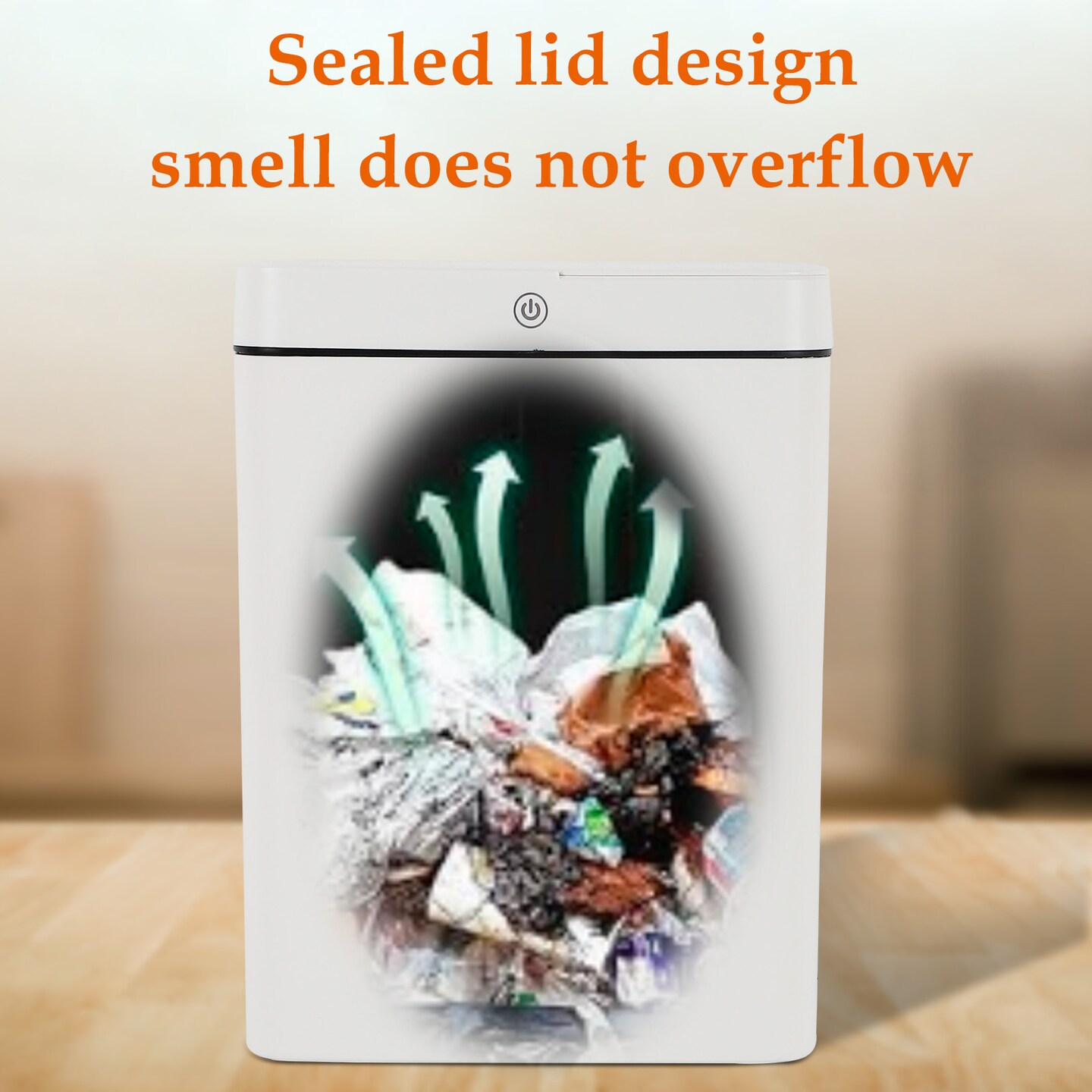 Intelligent Three-mode 15L/3.96gal Induction Garbage Can Perfect for Bedroom, Bathroom, Office