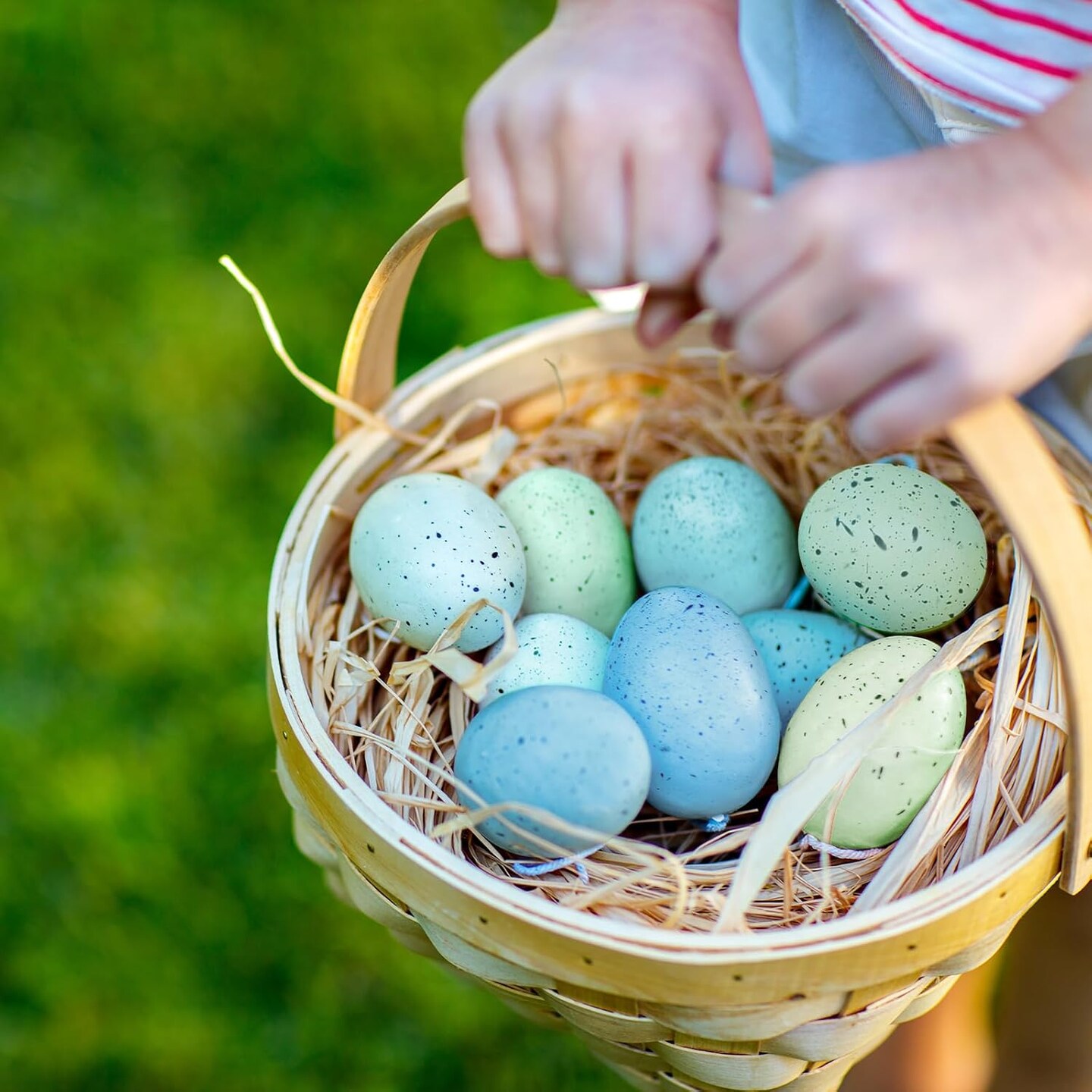 40 Pcs Easter Eggs Artificial Speckled Foam Eggs Pastel Green Blue Decorative Eggs 2.1&#x22; for Neutral Spring Easter Table Decor Bowl Basket Filler DIY Wreath Party Favor