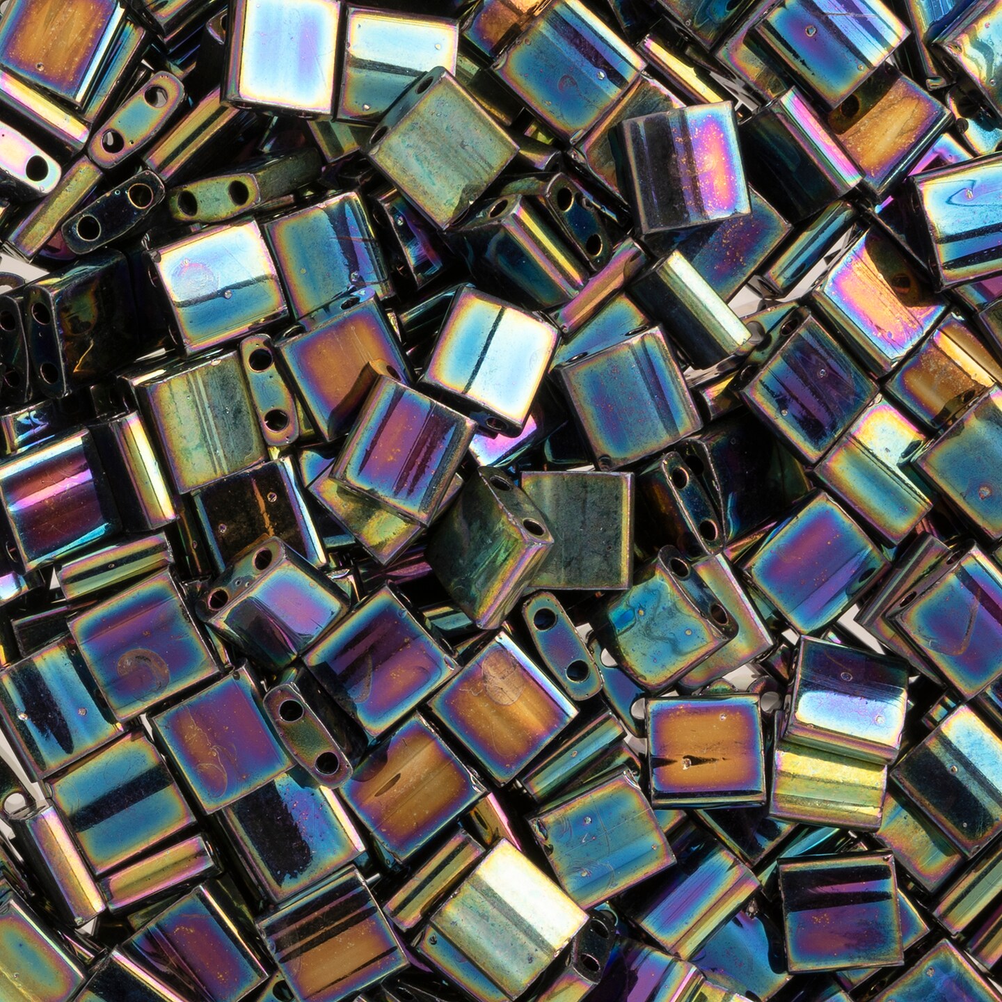 Miyuki Tila 5mm Opaque Metallic Glass Beads, 5.2g