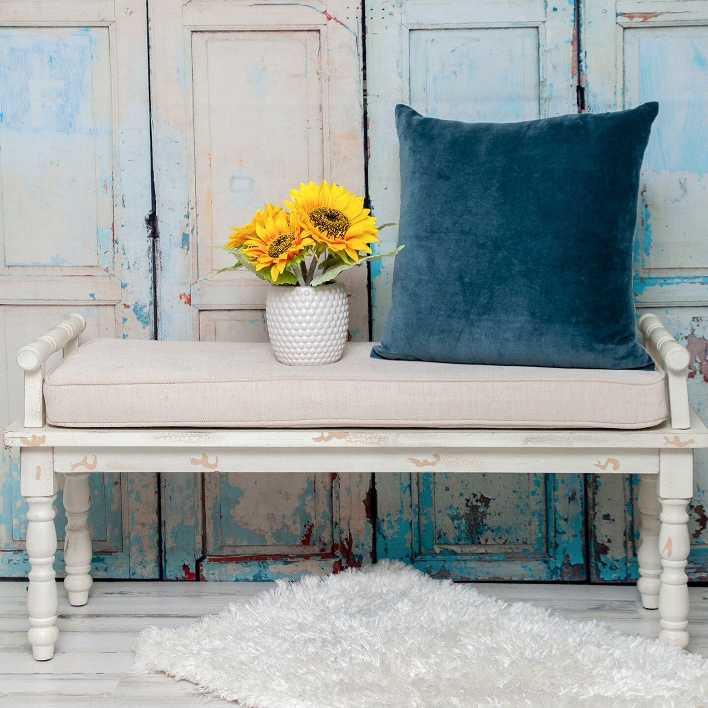 Nassau Collection Solid Square Throw Pillow - 18&#x22; - Teal Blue