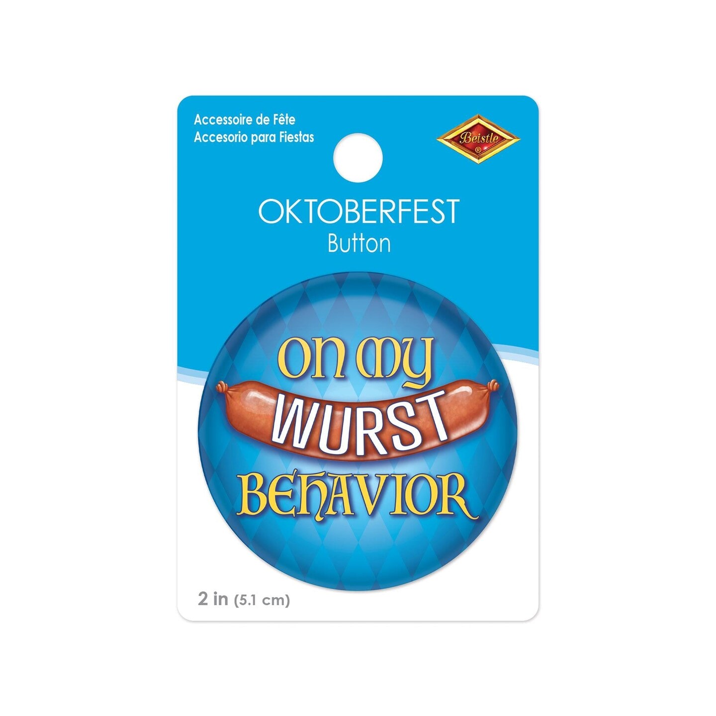 6 Pack Beistle Oktoberfest On My Wurst Behavior Button