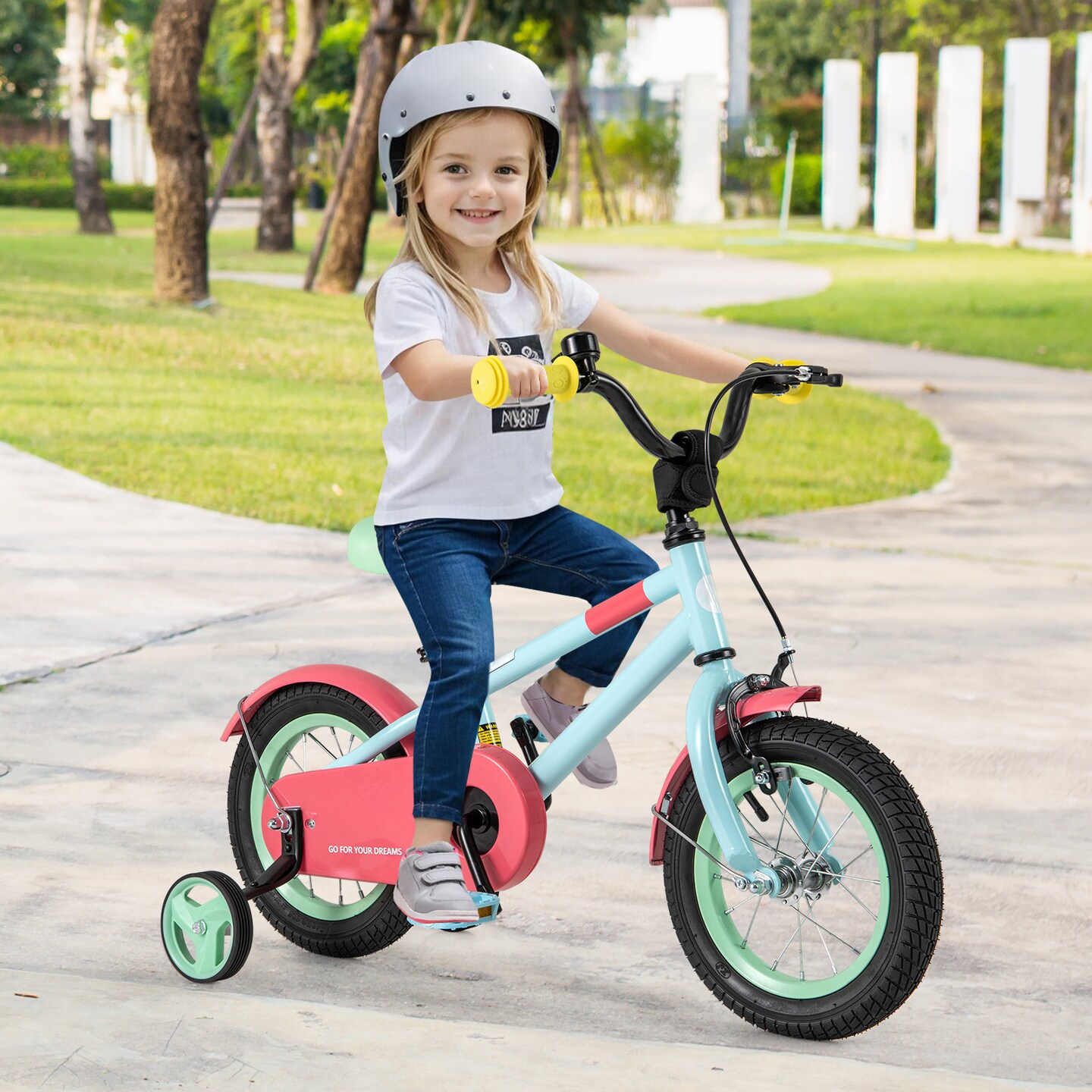 Blue Kids Bike with Adjustable Handlebar and Saddle