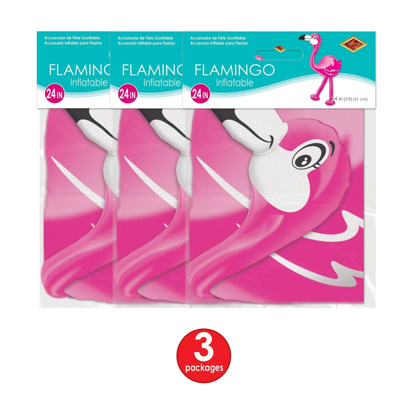 6 Pack Beistle Luau Party Inflatable Flamingo