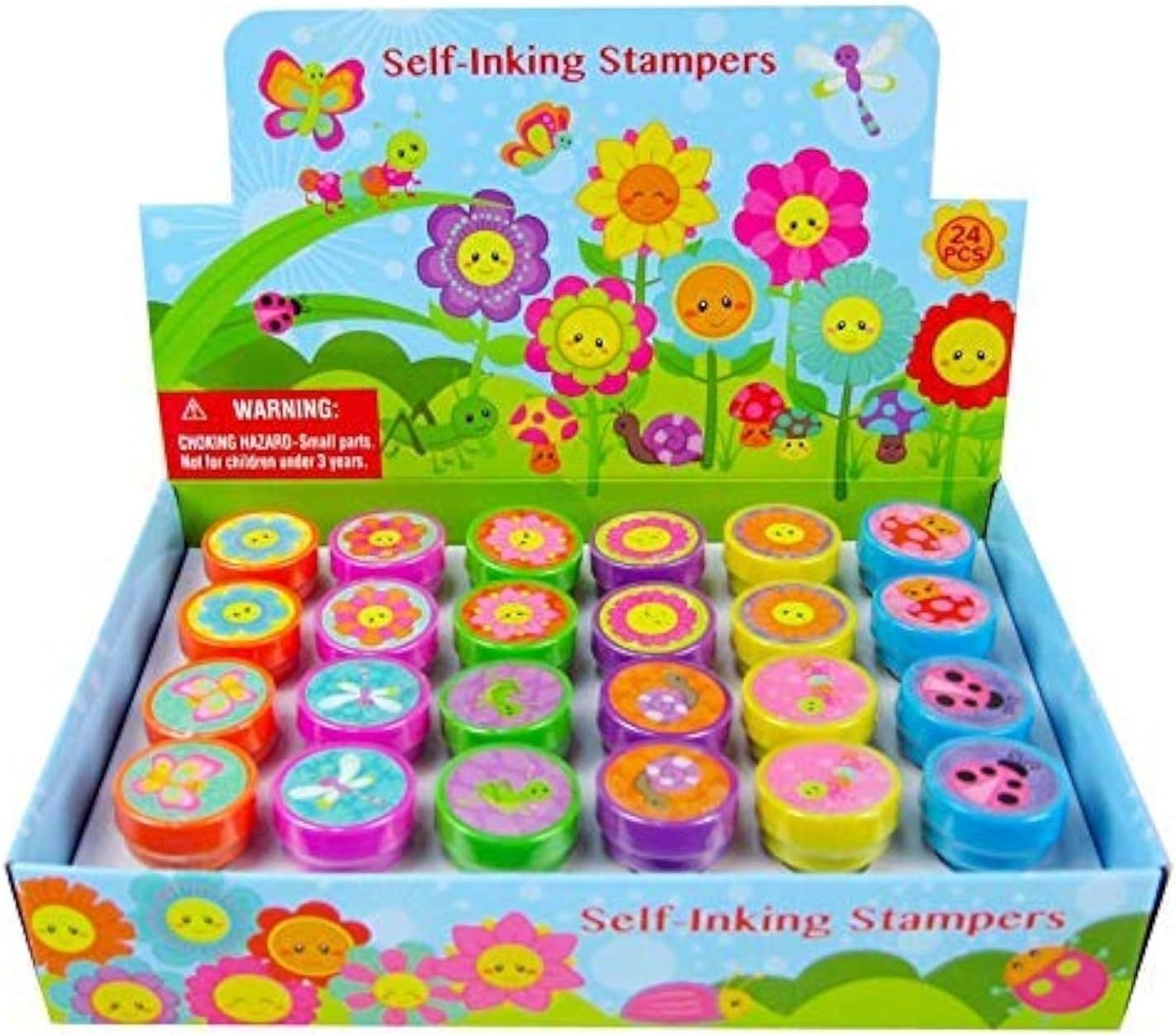 Tiny Mills 24 Pcs Spring Flowers Butterfly Stampers for Kids Easter Egg Fillers