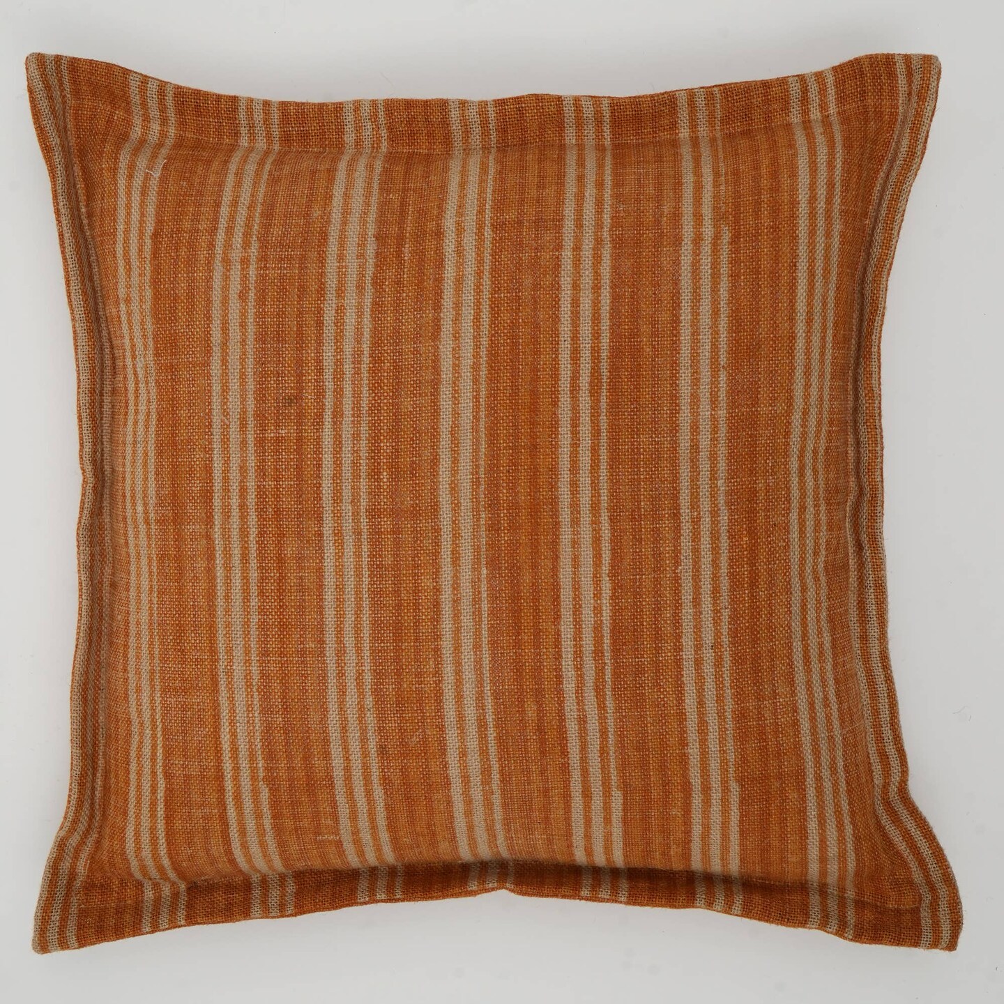 Throw Pillow | Double-Sided Stripe Pattern Jute Pillow – Rustic Decorative Cushion for Eco-Friendly Home Décor | 20"x20"