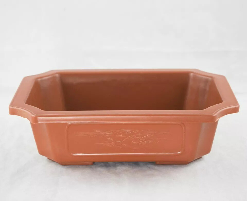 2 Rectangular Plastic Bonsai Training Pot, Succulent Planter 9.25&#x22;x 6.5&#x22;x 2.75&#x22;