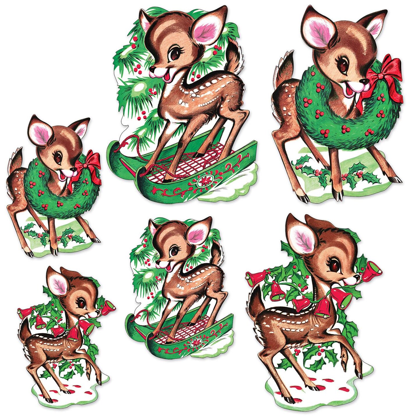 72 Pack Beistle Vintage Christmas Reindeer Cutouts