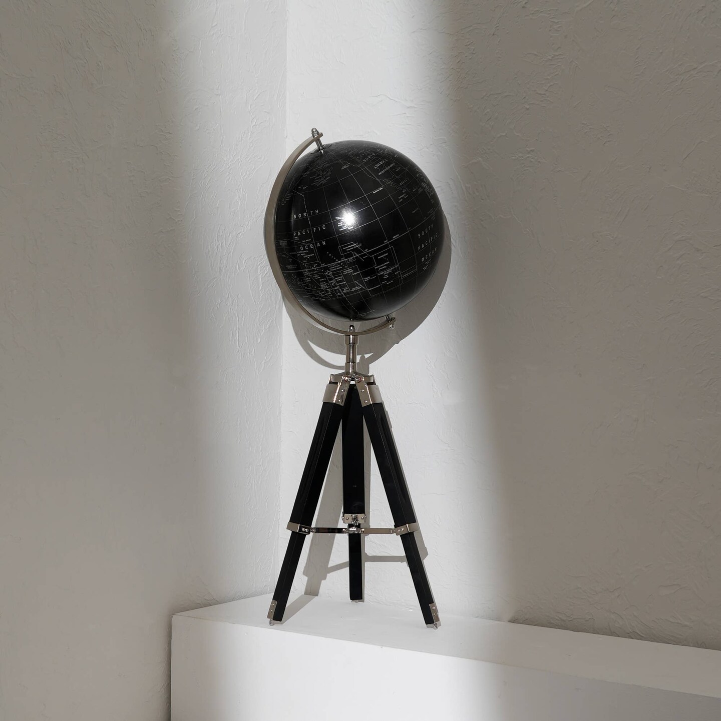 Tabletop Decorative Globe on Aluminium Tripod Stand - 32&#x22;(H)