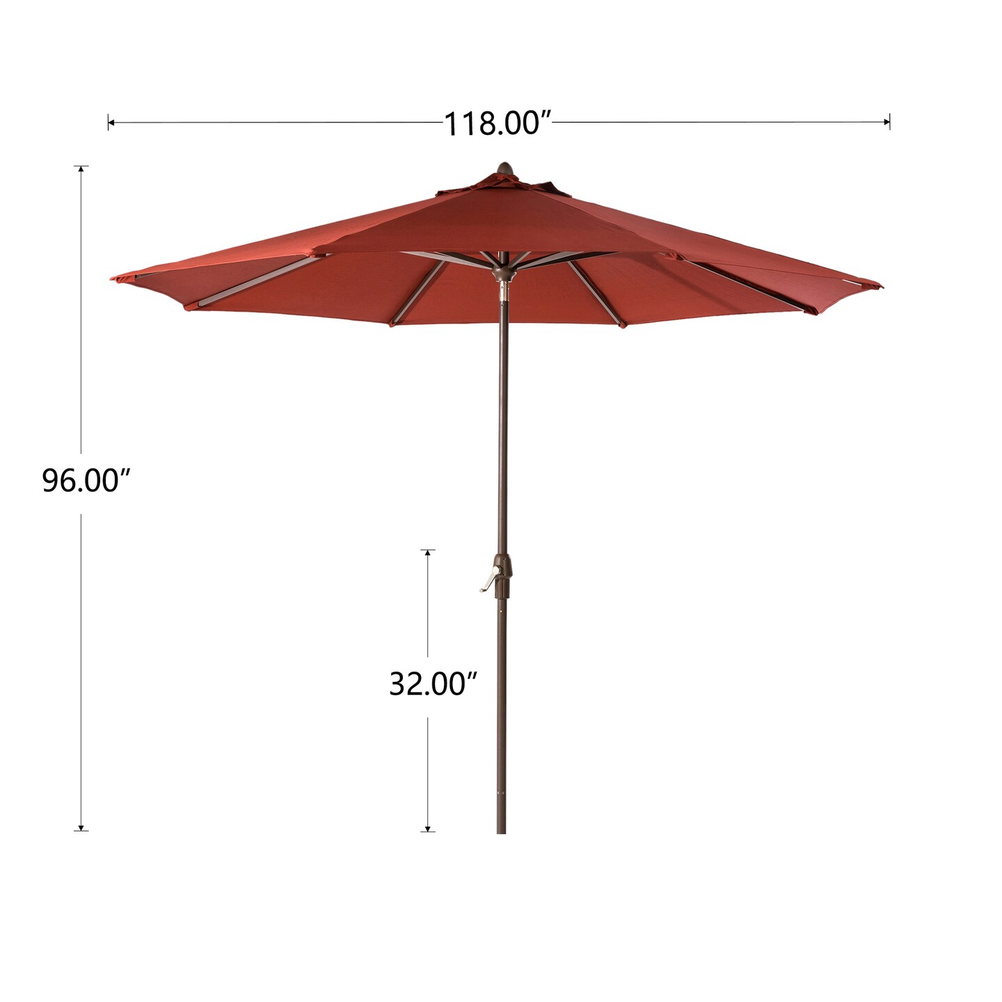 10ft Diameter Aluminium Self Tilt Market Patio Umbrella, Olefin Fabric