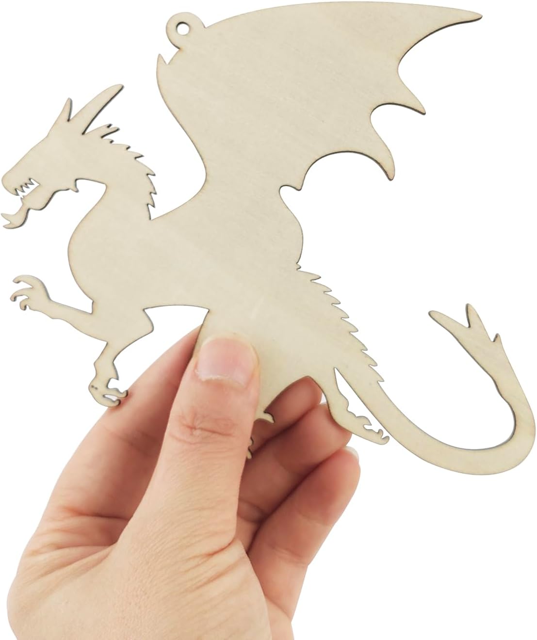 20 Pack 6" Wooden Dragon Cutouts Unfinished Wood DIY Hanging Ornaments Craft Decor