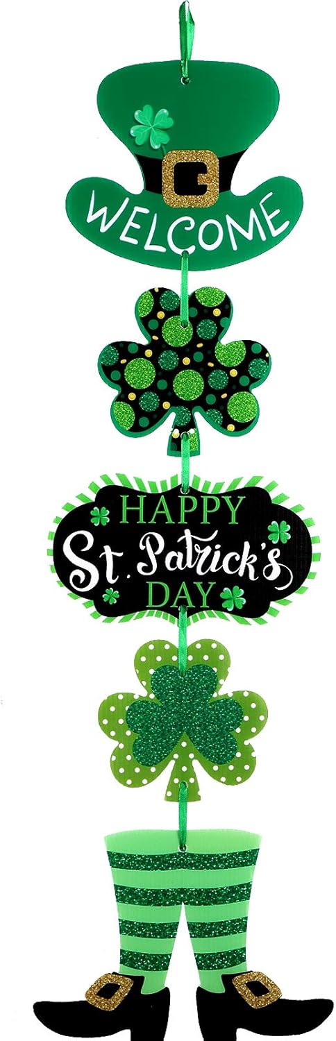 St. Patrick's Day Door Sign St. Patrick's Day Themed Hanging Welcome Sign Irish Hanging Door Decor