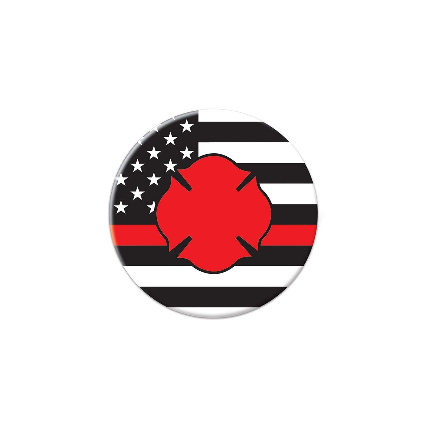 6 Pack Beistle Firefighter Maltese Icon with Flag Button