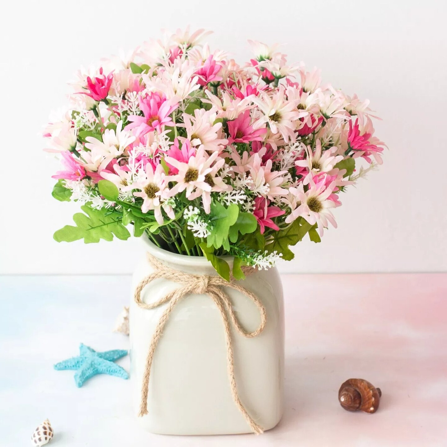 4pcs 18 Heads Artificial Daisy Flower Branch Home Wedding Party Decoration
