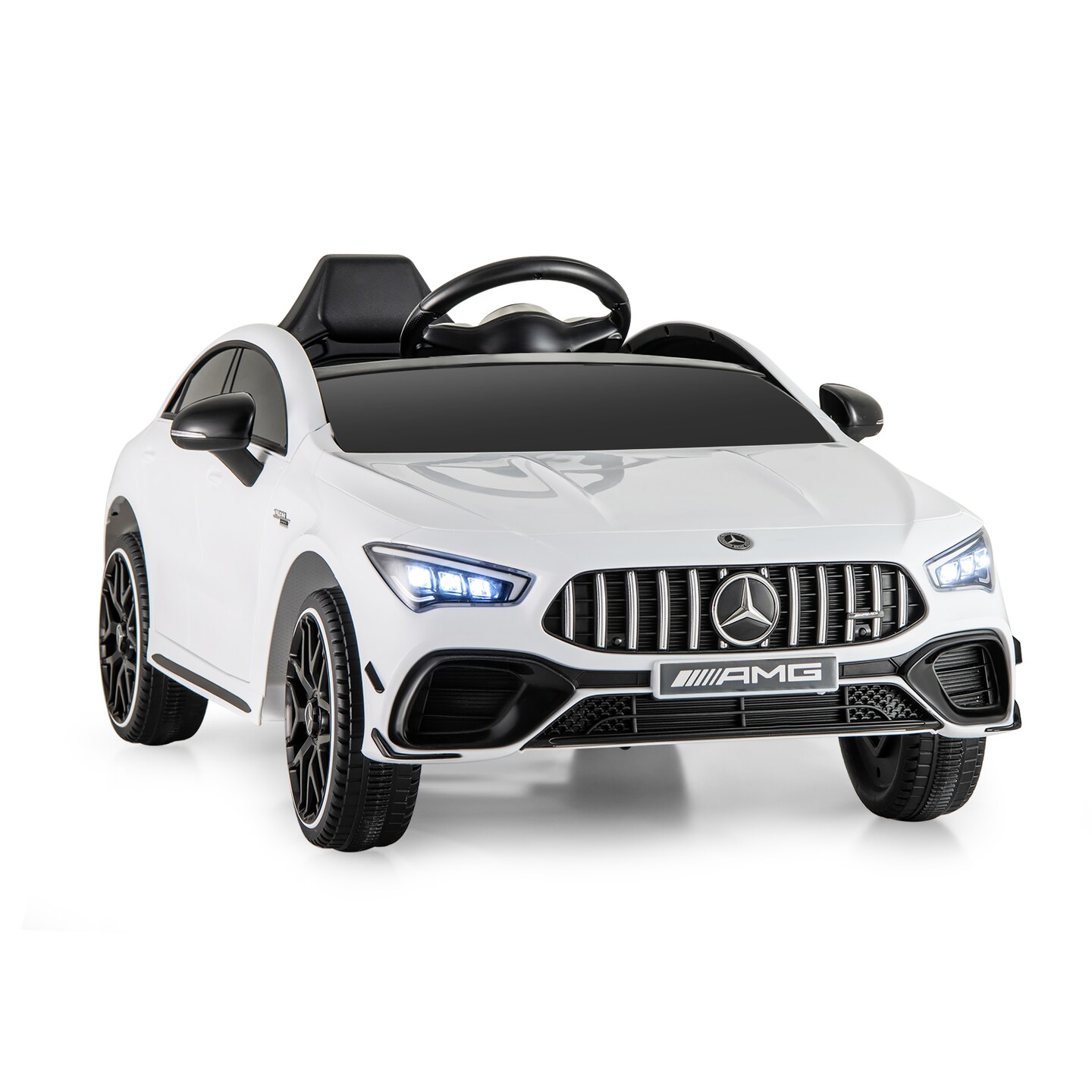 12V Mercedes-Benz AMG CLA 45 Kids Ride-On Car with Remote Control & LED Lights