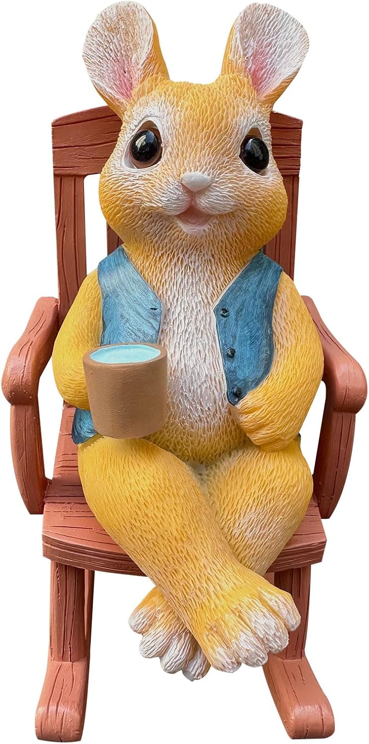 Bunny Outdoor Yard Garden Stuates, Outdoor Statues Home Garden Sculpture, Easter Ornament Sculpture,Yard Figurine for Art Lawn Patio Ornament