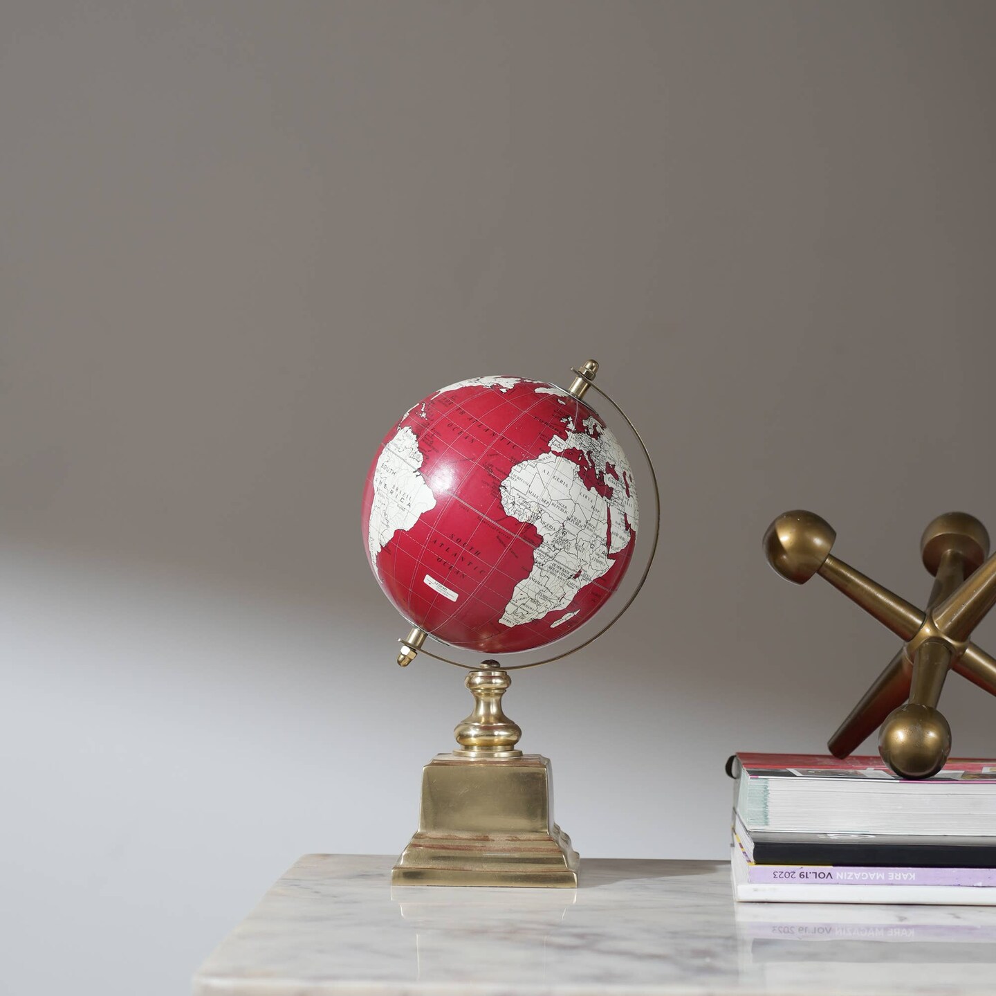 Tabletop Decorative Globe on Aluminum Base-10.75&#x22;(H)