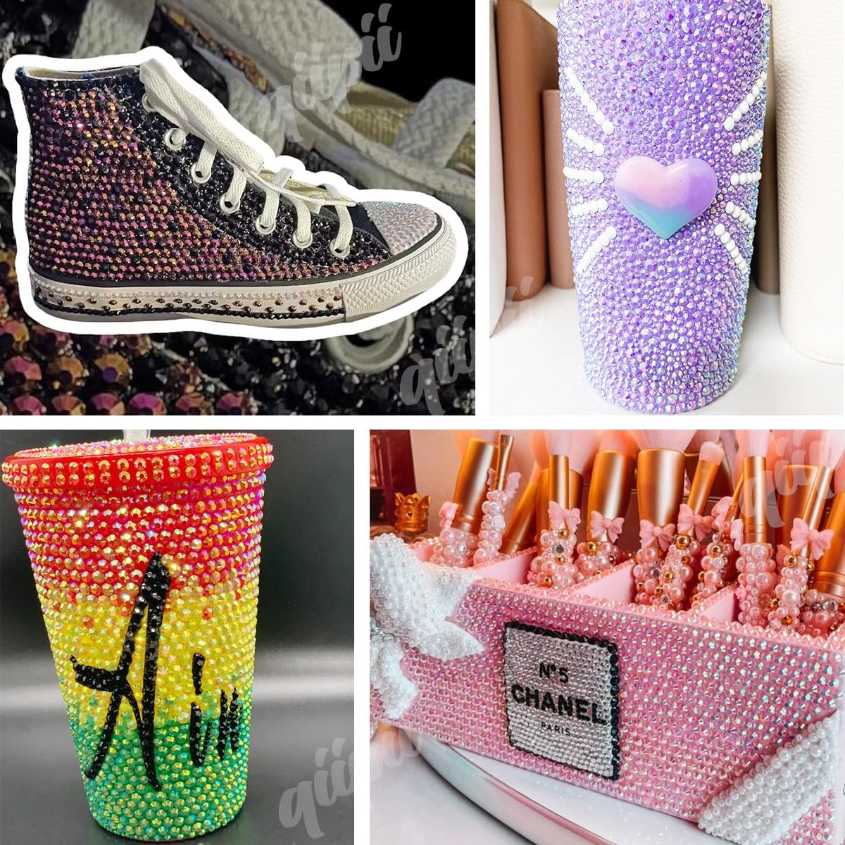 20000PCS 24 Color Jelly Resin Rhinestones Bulk 3mm 4mm Flatback Stones Super Rainbow Colorful Resin Non-Hotfix AB Gems Diamonds for Crafts Tumblers Bottles DIY Decoration Nails Eyes Face Makeup