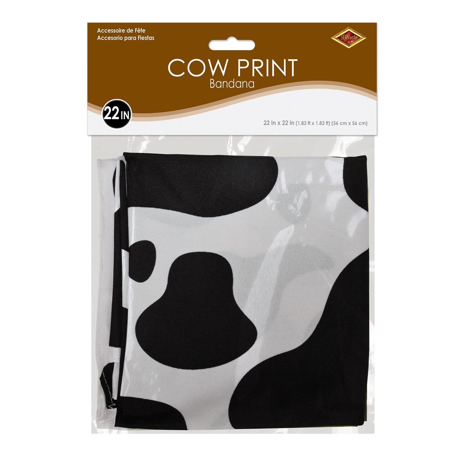 12 Pack Beistle Cow Print Party Bandana