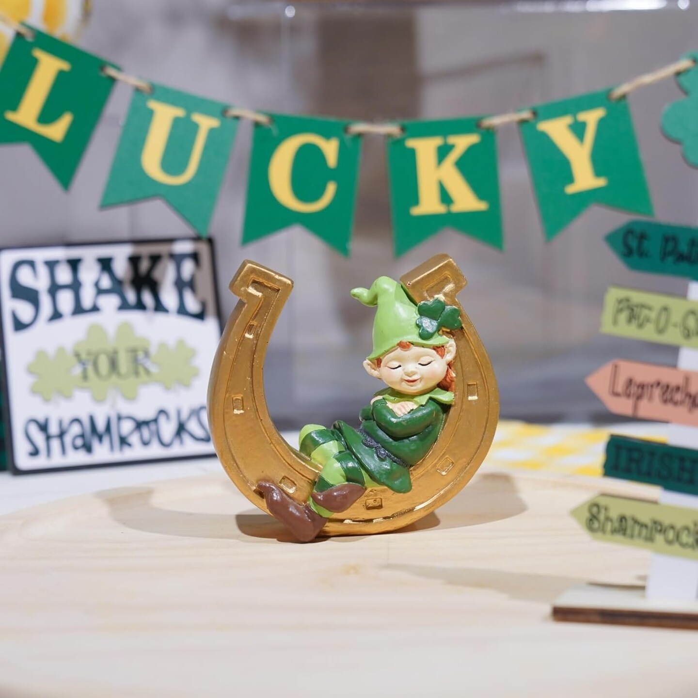 St-Patricks-Day Decorations Coffee Table Decor - Resin Gnome Collectible Figurines