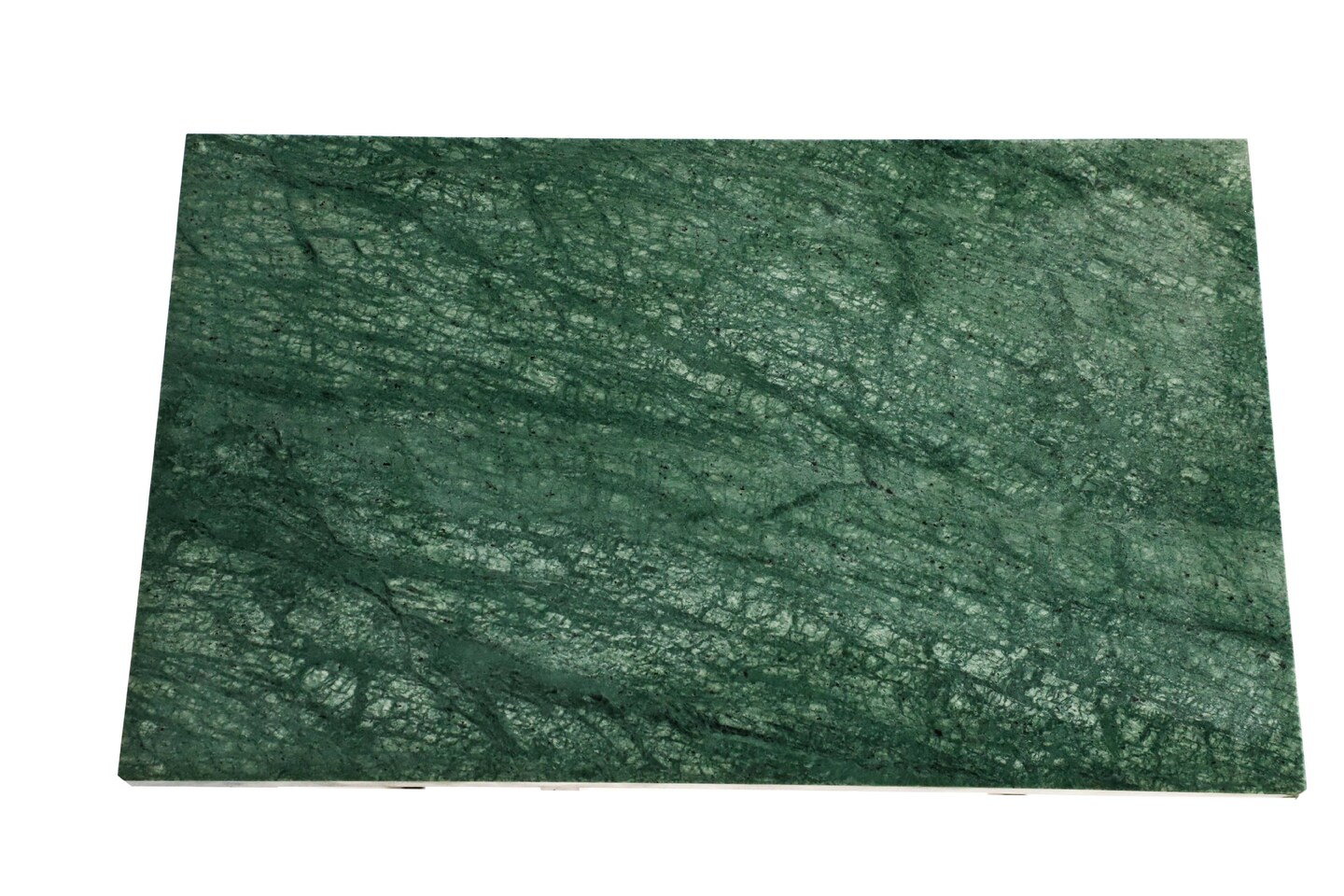 Green Marble &#x22;C&#x22; Table With Grey Metal Frame-24 Inch Height