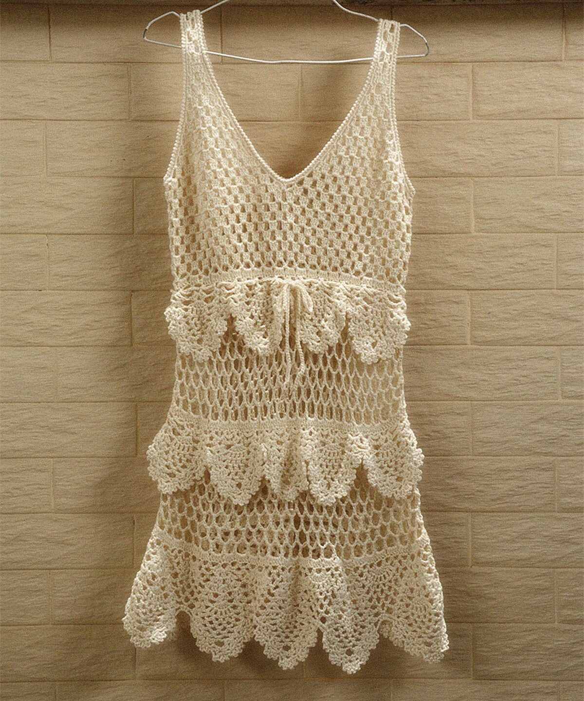 slim fit dress slacks White Crochet Knit Dress main image 0