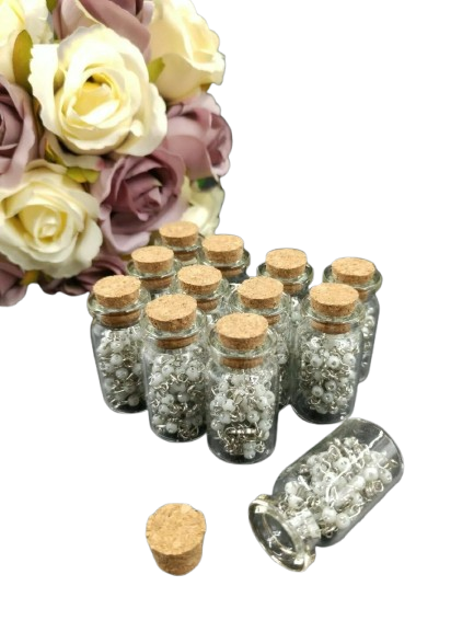 12 Piece Lot Rosary Glass Beads Beaded CATHOLIC Rosary Crucifix Necklace Bottle