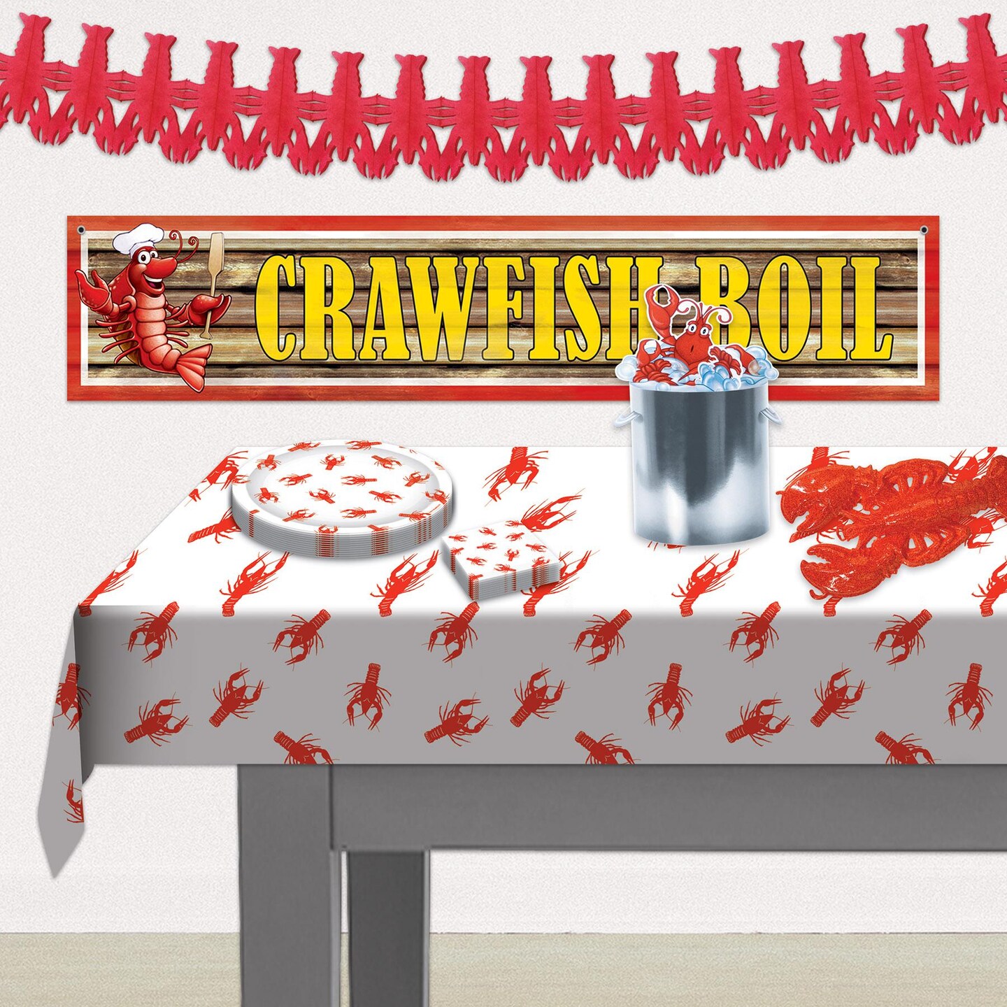 12 Pack Beistle Mardi Gras Crawfish Tablecover