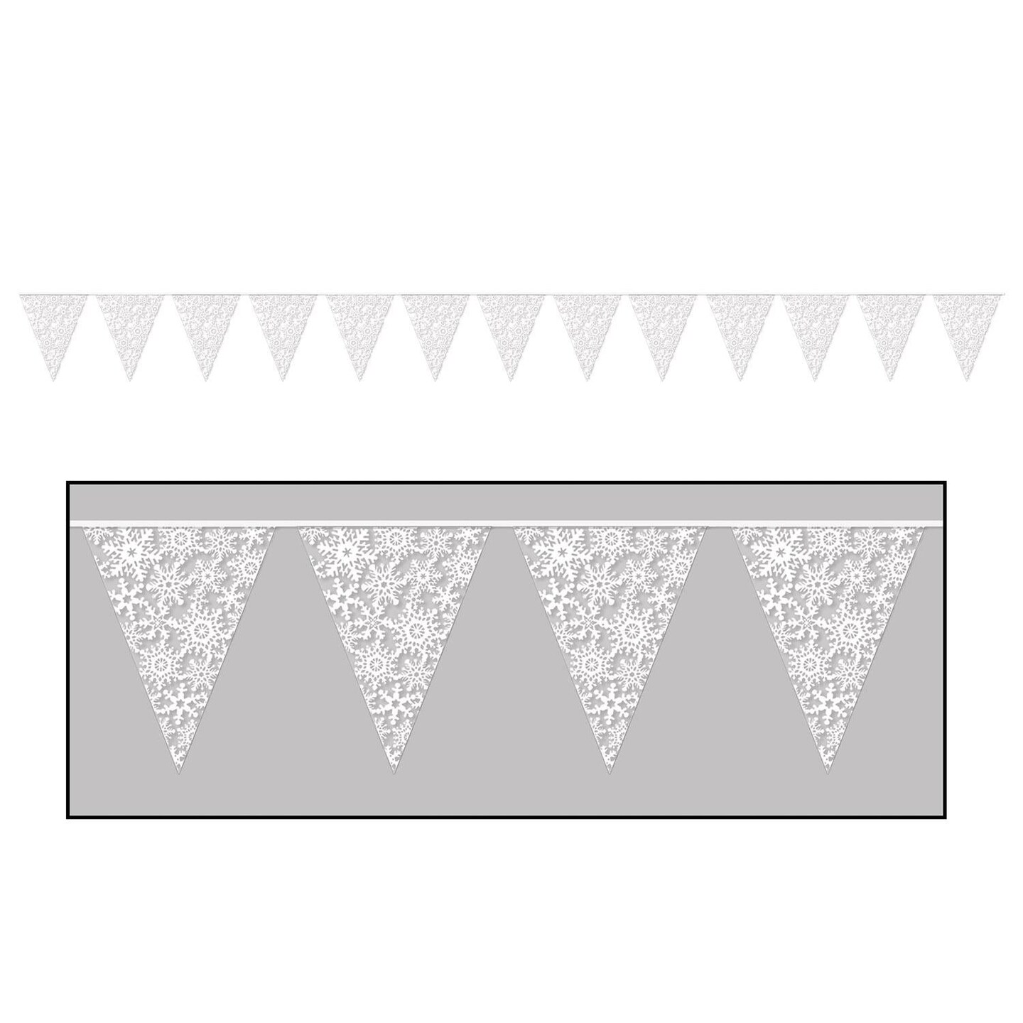 12 Pack Beistle Christmas Snowflake Pennant Banner