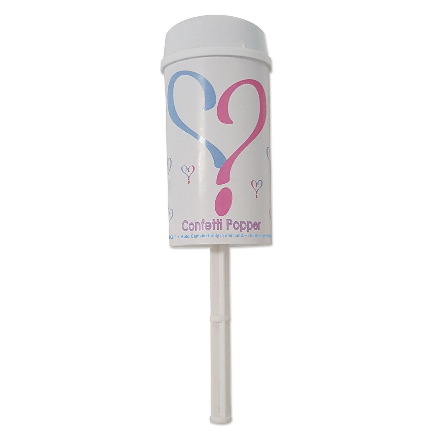 96 Pack Beistle Gender Reveal Push Up Confetti Poppers - pink