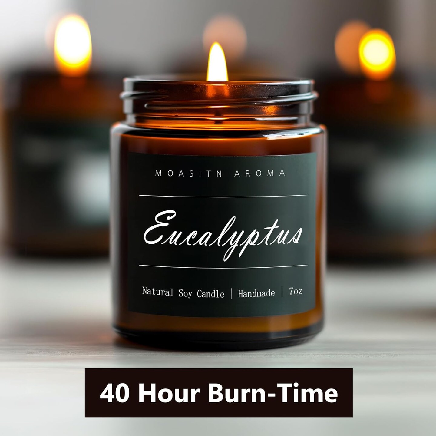 Eucalyptus Highly Scented Candles for Home| Natural Soy Aromatherapy candle| Handmade Long Lasting Jar Candle| Candel Gift for Women,Men| as Birthday,Housewarming,Thank You,Relaxing Gifts| 7oz