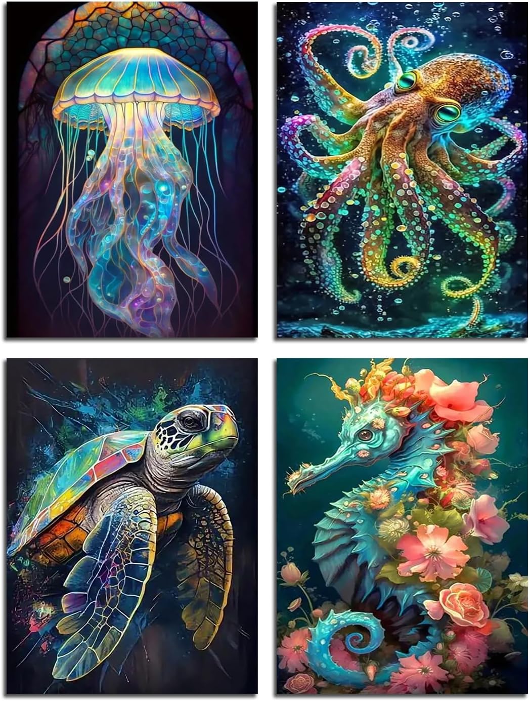 Art 5D Diamond Painting Kits for Adults, DIY Diamond Art Kits for Beginners, Turtle Diamond Dot Kits Gem Arts and Crafts for Living Room
