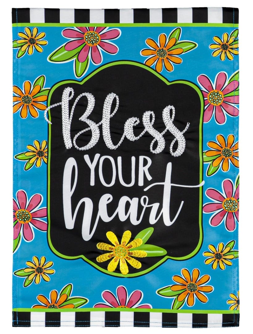 Floral Blessings Garden Flag 2 Sided Applique